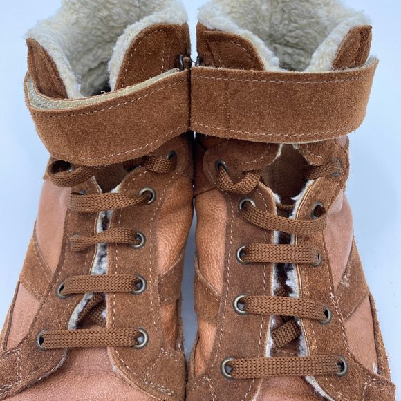 Topshop Brown Furry Hightop Sneakers - Women's - Picture 5 of 7
